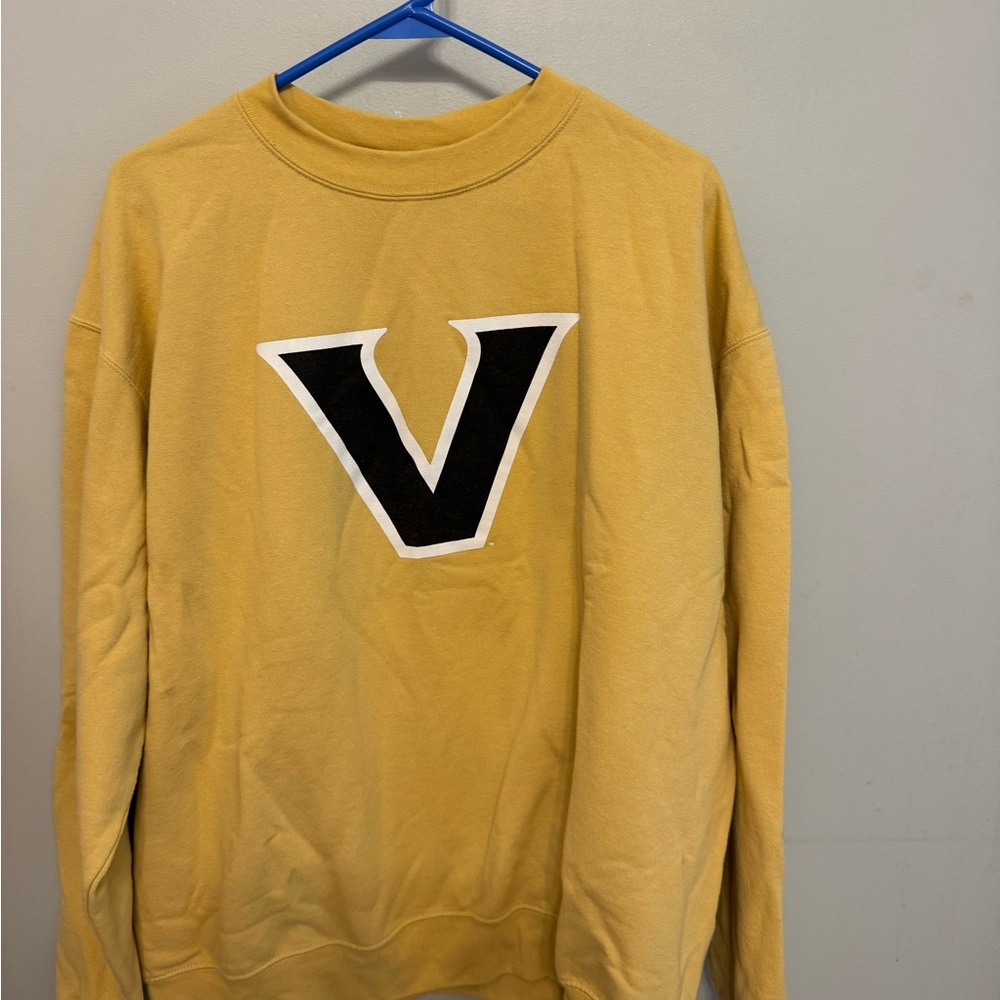Champion Yellow Black Crewneck Sweater V-Logo